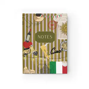 Italian Inspired  Hard Back Travel Journal - Blank Writing Notebook, Traveler's Sketchbook, Travel Notes with Rome Italy Design