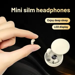 SK26 Bluetooth Slider Earphones with LED Display,Small Design Mini Sleep Earbuds for Side Sleepers with Sleep Mode,Dual Noise Reduction,HIFI Music Headset,Comfortable Soft Ear Tips