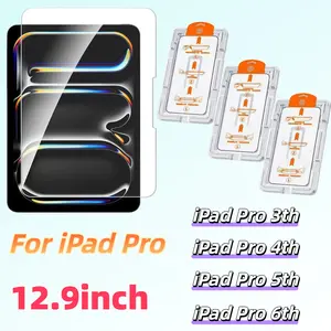 3-Pack HD Tempered Glass Screen Protector for iPad Pro 12.9 Inch, 9h Hardness, Easy Install, Anti-Scratch, No Bubbles, Dust-Free
