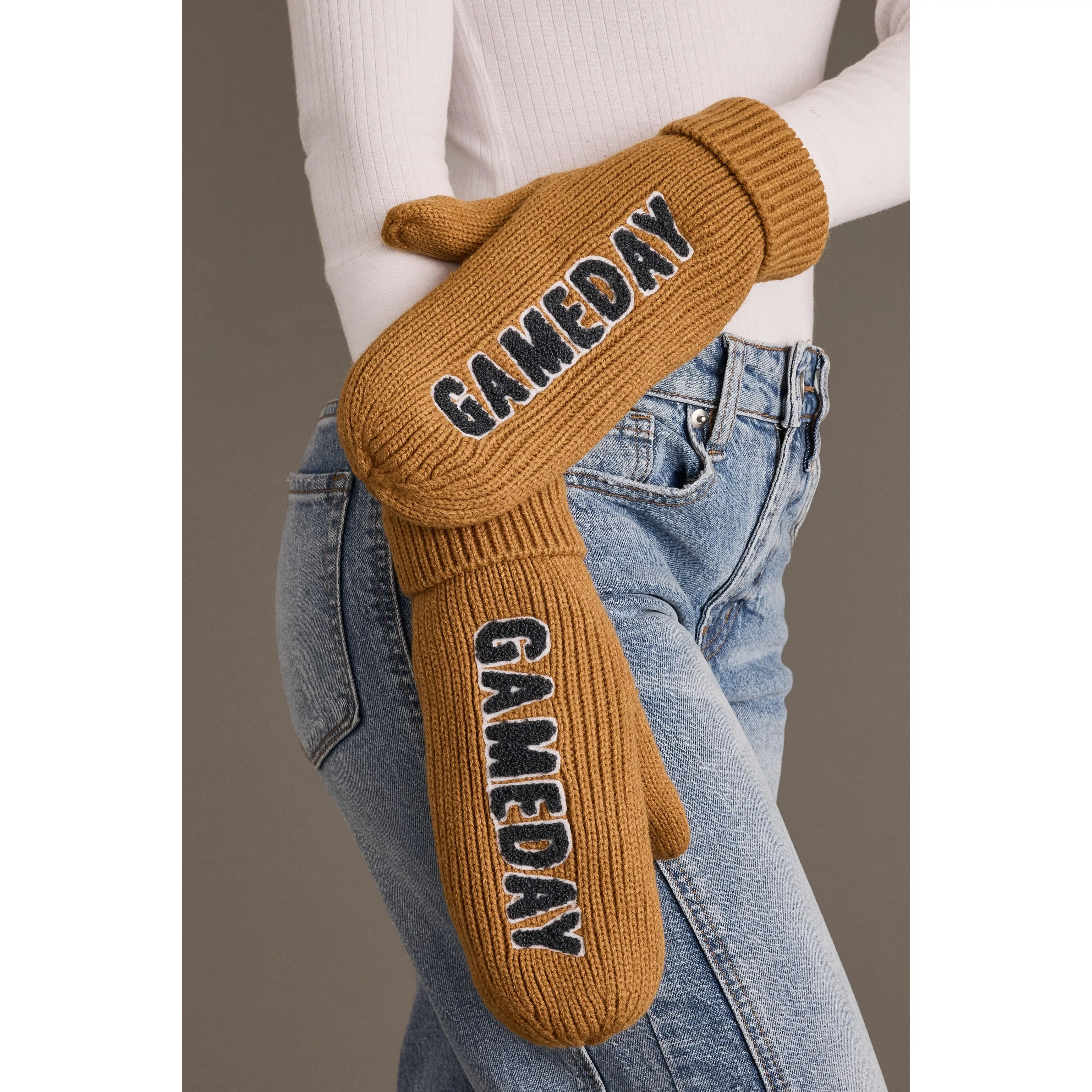 Camel & Gray Game Day Mittens