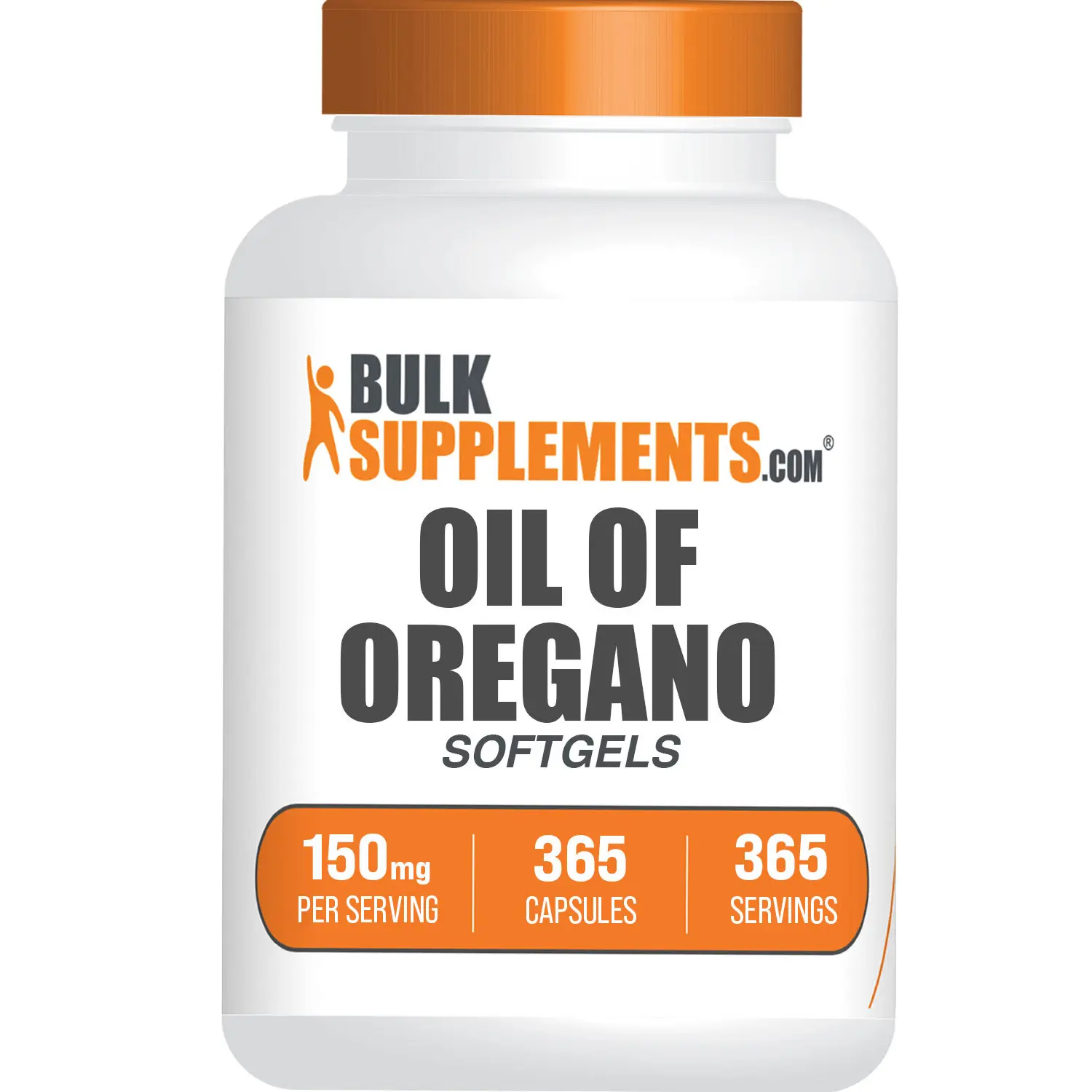 BulkSupplements - Oil of Oregano Softgels - Anti-Inflammatory - Healthy Skin - 365 Softgels - 150mg per Serving