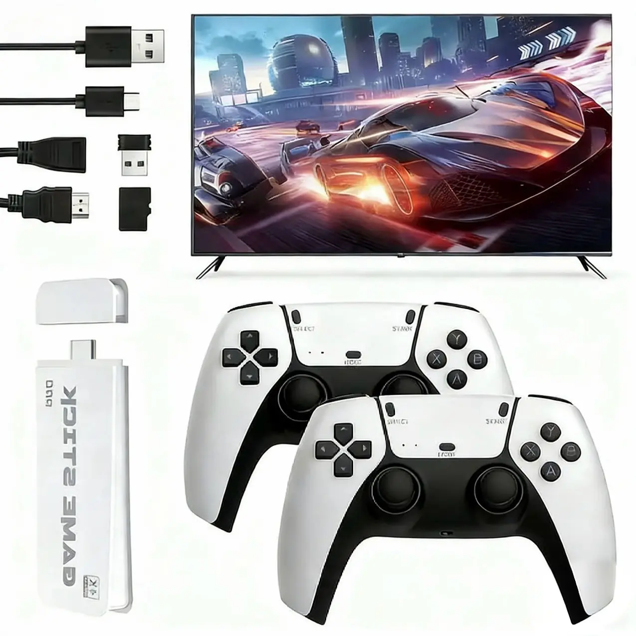 Game Console with 9 Classic Emulators, 4K HDMI Output, Plug-And-Play Video Game Stick, over 200 Games Included, 2.4g Wireless Controller