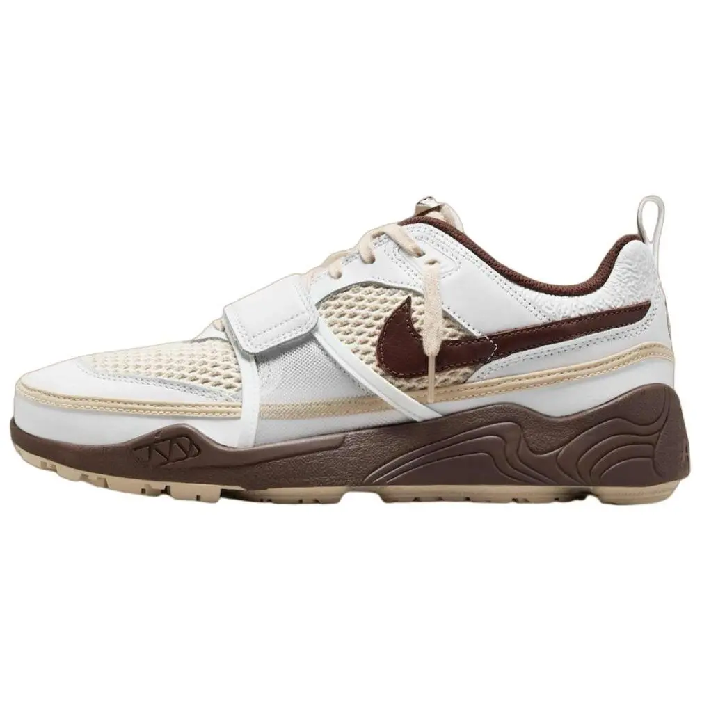 Nike Zoom Field Jaxx Travis Scott Light Chocolate Durable Non-slip Low Top Sneakers Unisex White HQ3073-100