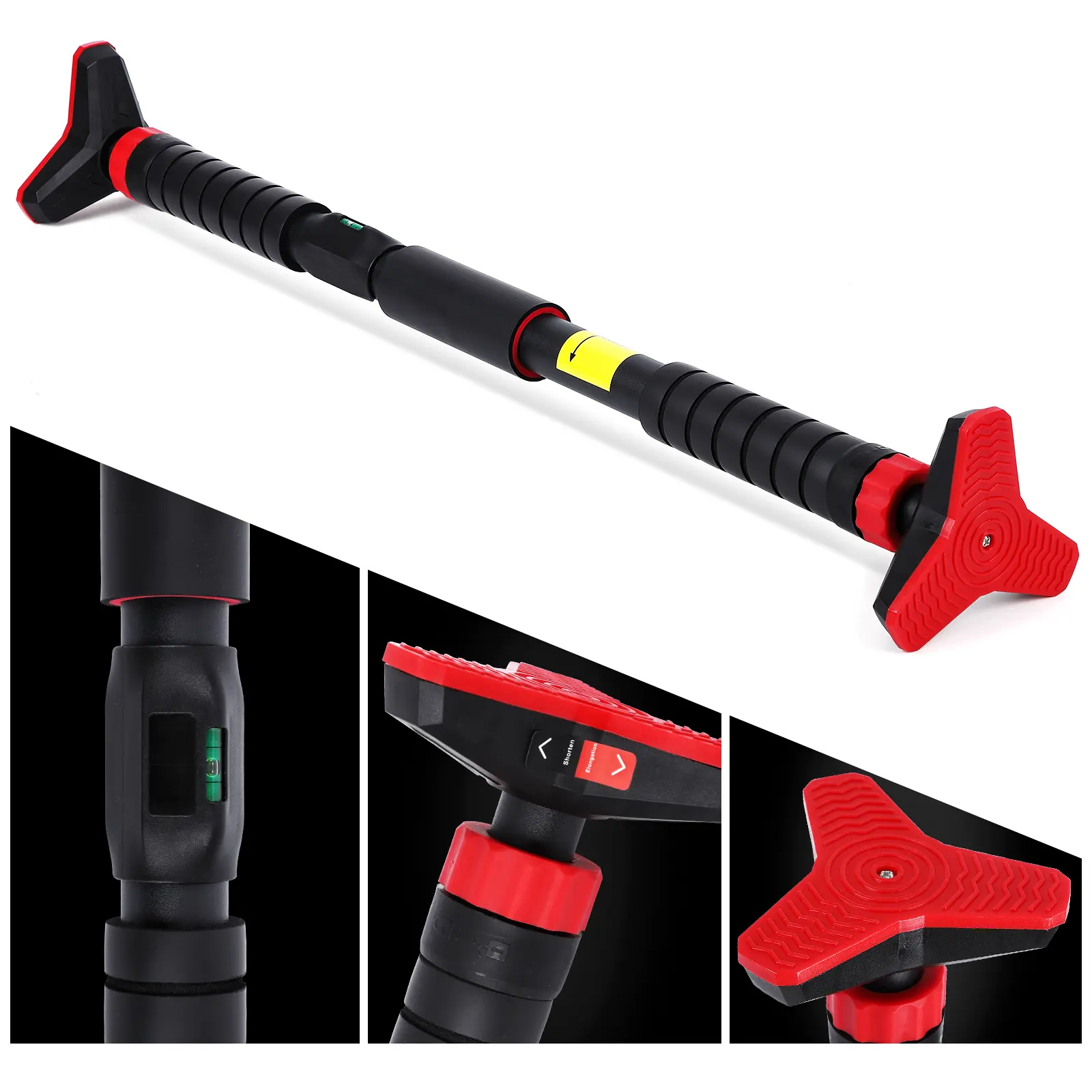 Pull Up Bar for Doorways, Chin Up Bar With Level Meter and Adjustable Width for Home Gym, Max Weight Capacity 440 LBS, No Screws Installation and Tools Needed, Pull Up Bars