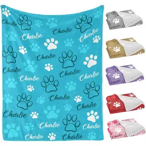 Custom Memorial Blanket Gifts for Dog Lover: Personalized Puppy Photo Collage Throw Blanket with Picture Name in Loving Memory Blanket - Made in USA