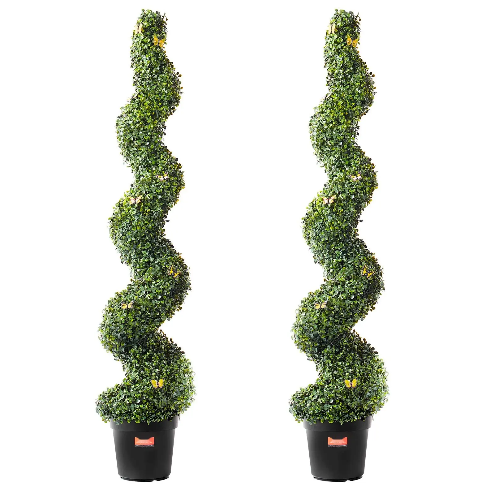 2-Pack 5-Foot Artificial Boxwood Topiary Trees - Realistic Faux Plants For Indoor Or Outdoor Use, UV Resistant, Weatherproof Garden Decor, Low Maintenance Hedge For Patio, Balcony, Lawn, Events And Wedding Backdrops