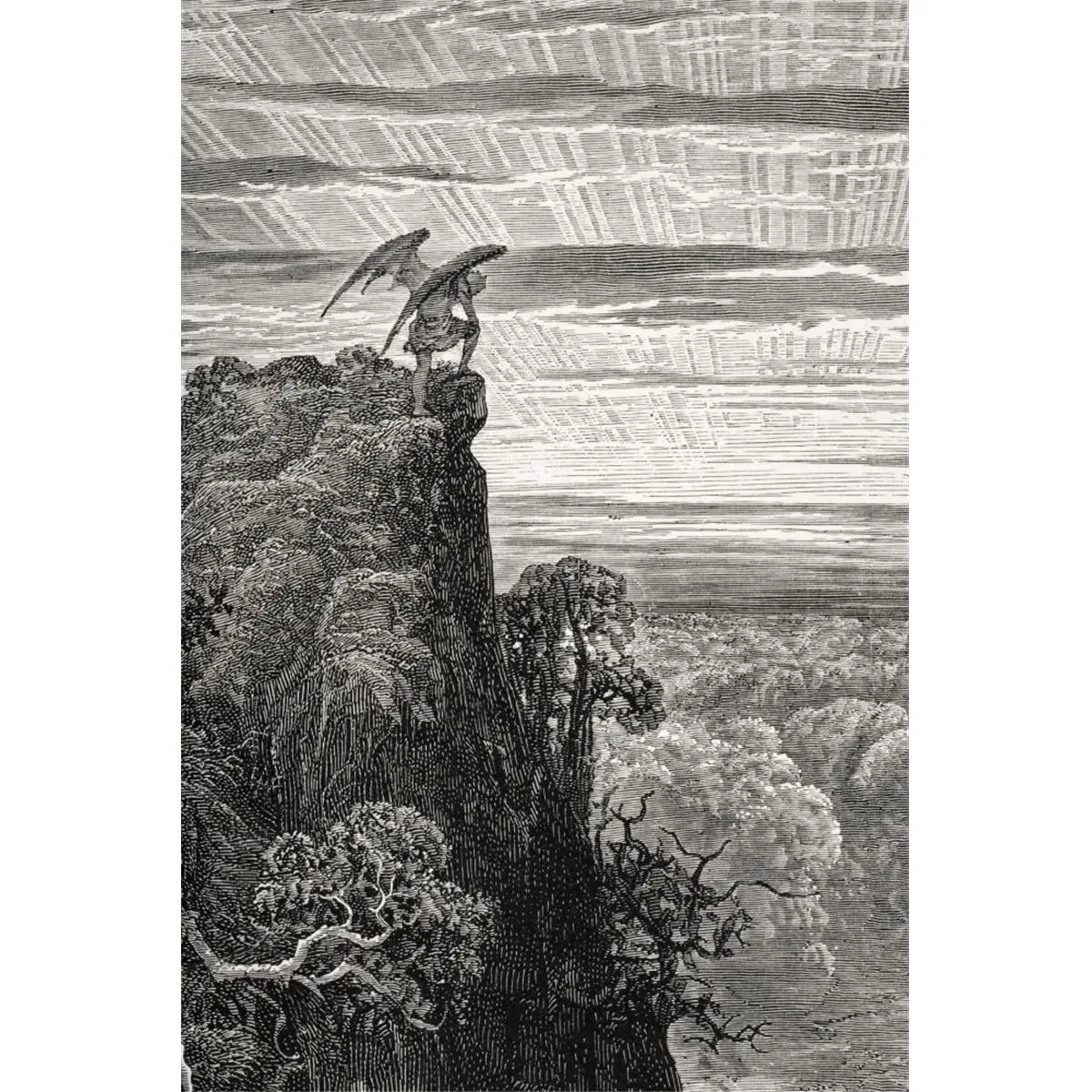 22x34 in Decorative Artistic Paradise Lost Poster Print - Gustave Dore (1832-1883 French Artist-Illustrator) Book IV Lines 172, Unisex Home Decor Gift, Large Home Supplies Display, 22 X 34 In