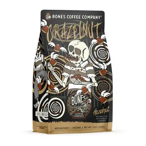 Bones Coffee Company | Crazelnut Hazelnut Flavored Coffee 12oz Medium Roast Arabica Bones Coffee Company | Crazelnut Hazelnut Flavored Coffee 12oz Medium Roast Arabica