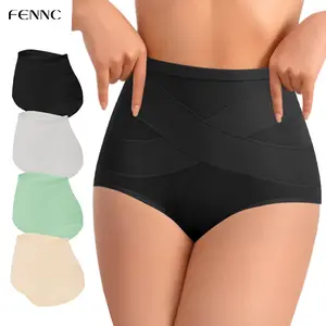 4PCS Cross Design Women'S Underwear,High Waist Knicker for Women Breathable Comfy, Solid Color Panty Female Intimates Back To School Gifts for Grils