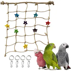 Bird Climbing Rope Net and Ladder, 18x20 Inch Hanging Cage Toys for Parakeets, Cockatiels, Cockatoos, Conures, African Grey, Budgies, and Small Pets, Perfect for Cage Play, Climbing, Chewing, Exercise, Enrichment, Hanging Fun and Pet Entertainment