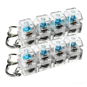 Stress-relieving Toy Mechanical Keyboard Compact Design with Crystal Keycaps LED Lights Transparent Acrylic Key Christmas giftchain