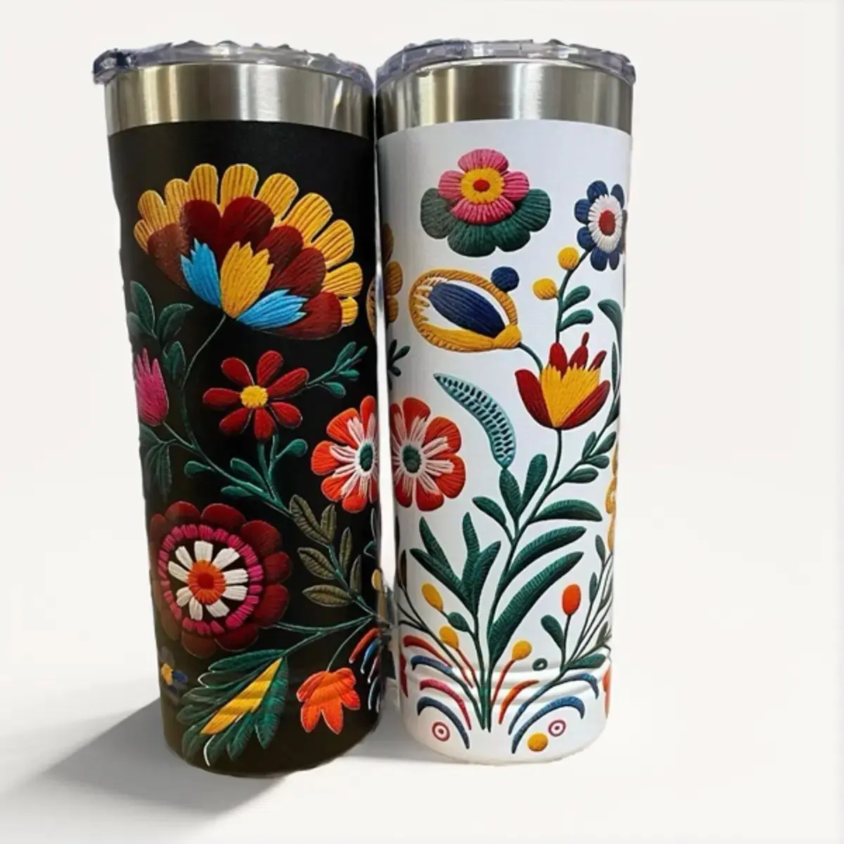 Tumbler with Floral UV printed design Insulated Drinkware Beverage Coffee