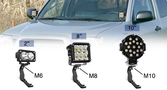 Nilight Ditch Light Brackets Hood Hinges Mount Bracket Kit for Auxiliary Offroad LED Pod Work Lighting on Toyota Tacoma 1995 1996 1997 1998 1999 2000 2001 2002 2003 2004