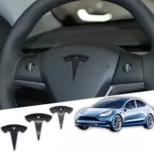 Tesla Emblem Badge, Steering Wheel Center Logo Replacement Stickers Compatible with Model S/X/Y/3/Roadster, Top Choice for Car Modification and Color Changing Accessories.