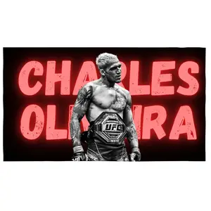 Charles Oliveira Victory UFC Fighter V2 - Charles Oliveira Wall Flag UFC Tapestry, Home Decor, Gift For Fan, Trendy Flags College Dorm Aesthetic, Wall Decor Wall Flag Decorative Flags, Roome Decor Flags, Hanging Decor