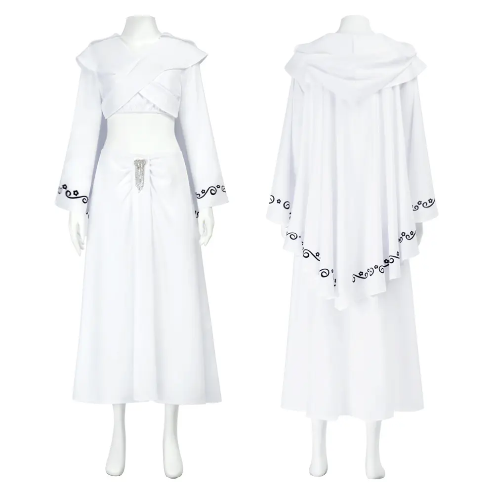 Padme Amidala White Queen Cosplay Costume for Women Comic Con Outfit Adult Cosplay Dress Set