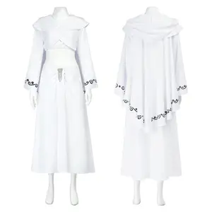 Padme Amidala White Queen Cosplay Costume for Women Comic Con Outfit Adult Cosplay Dress Set