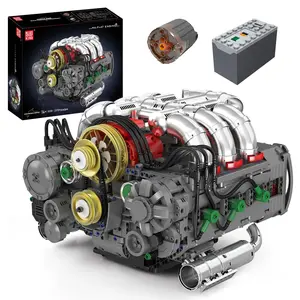 Mould King 10181 Flat Engine Model Kit That Runs, Boxer Engines Building Blocks with Battery and Motor for Adults, Engineering Construction STEM Toy for Children Boys Girl (2375 PCS)