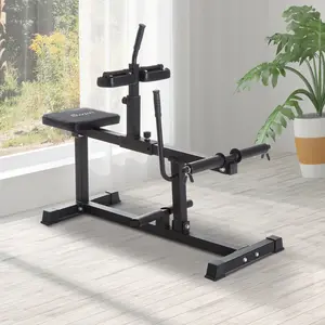 Soozier Adjustable Seated Calf Raise Machine, Leg Machines Home Gym, for Calf, Waist, Arm Training