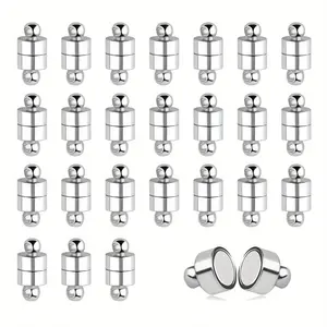 24 Pairs Magnetic Necklace Bracelet Clasps – Magnet Converter Jewelry Clasps, Strong Locking Extenders for Bracelet & Necklace Making, Easy Open & Close, Silver Tone for DIY Jewelry Repairs & Crafting