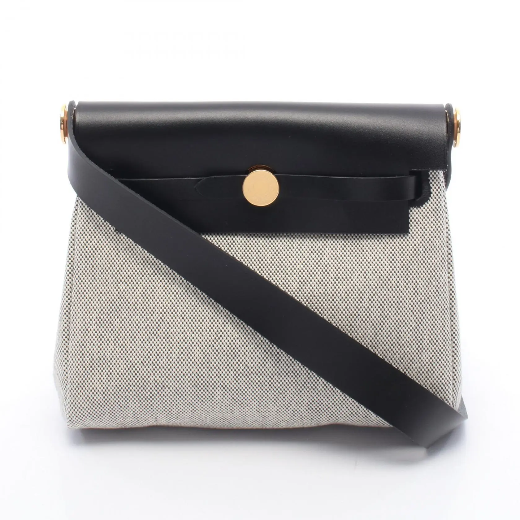 Pre-owned HERMÈS Canvas Shoulder Bags Hermes Herbag Zip Mini Toile H Vache Hunter Shoulder Bag