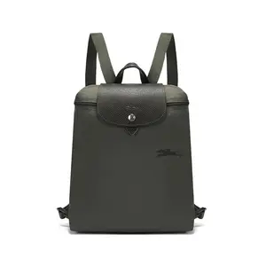Longchamp Le Pliage Green 26 Recycled Canvas Backpack with Zipper Closure for Women in Forest Color