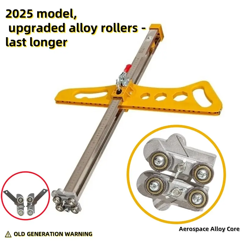 New Orange Foldable Drywall Cutting Tool with Aerospace Alloy Core, 17-Wheel Hand Upgrade Tool for Wall Building, Gypsum Board Cutting, Decoration