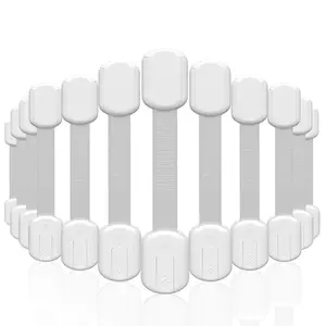 Multi-Use Adhesive Straps Locks - Baby Proofing Cabinet Latches for Drawers, Fridge, Dishwasher, Toilet Seat, Oven,Trash Can, No Drilling