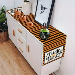 Halloween Tablecloth Set, & Striped Minimalist Design, Perfect for Halloween Party Decorations, Kitchen Table Cover