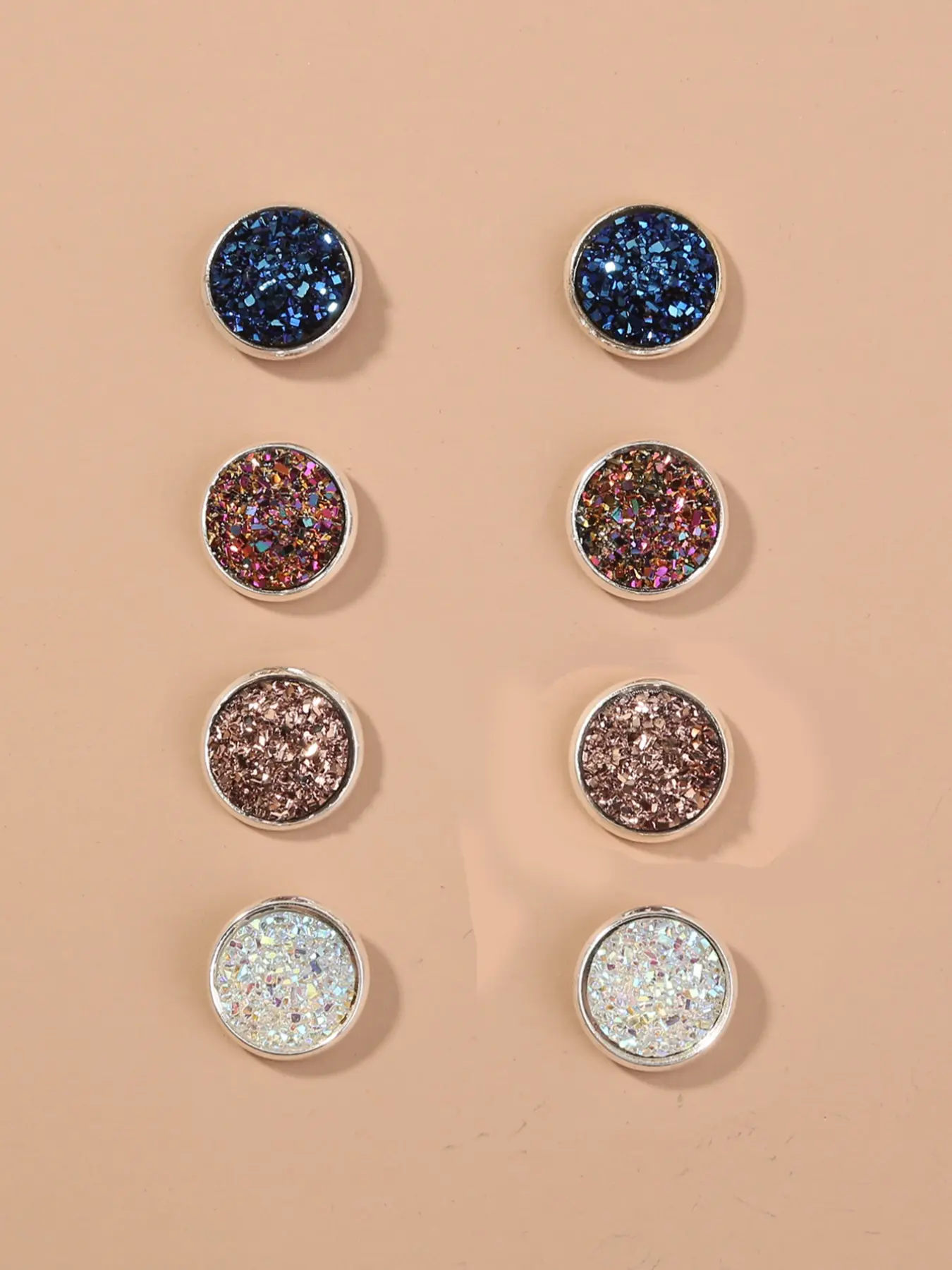 4 Pairs Cluster Earrings Set, Stylish Jewelry Accessories, Perfect Gift Idea, Enhance Your, Trendy Ear Studs Collection, High Quality Earrings