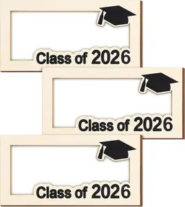 3 Pcs Graduation Gifts 2026 Money Holder for Her or Him Wooden Class of 2026 Graduation Cash Holder DIY Money Cash Envelope for Senior College University Graduates Gift(Class of 2026)