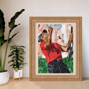 Tiger Woods ORIGINAL Painting Print | “The Tiger” | 13 in. x 18 in. POSTER sized