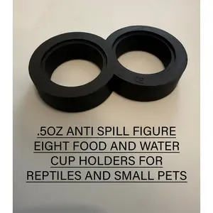 0.5oz Anti Spill Figure Eight Food and Water Cup Holders For Reptiles and Small Pets