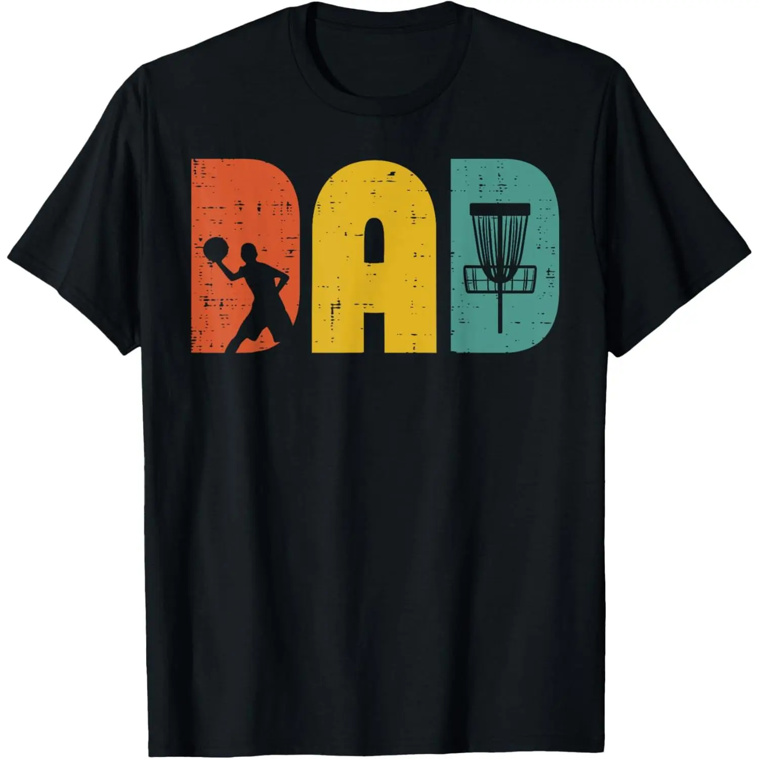Men's Pure Cotton Round Neck Short-Sleeve Casual Fitness Graphic T-Shirt - Retro Disc Golf Dad Frolf Fathers Day Gift for Men