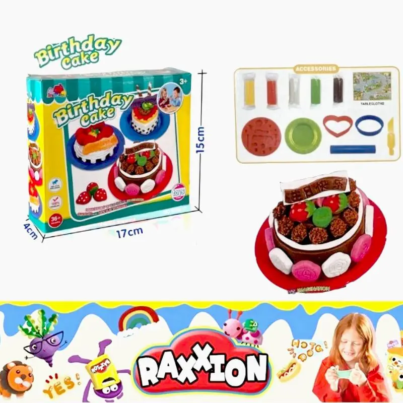 Children's Cake Kitchen Play Toy Set – Includes  Colors of 5 Dough Made from Flour, Water, Salt. Non-Toxic, Safe, and Better for Kids Than Traditional Clays. Perfect for Creative Play, Ideal Birthday, Halloween, Christmas Gift