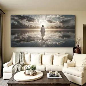Walking on Water Faith Wall Art Poster, Spiritual Home Decor, Religious Artwork, Jesus Faith Wall Art, Living Room Decor