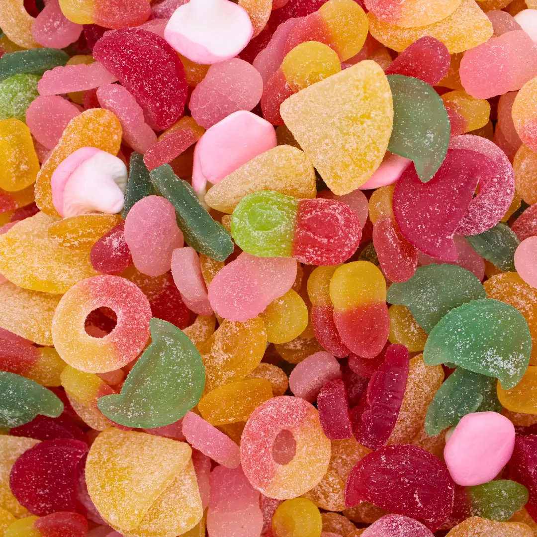 Swedish Godis Candy Fruit Mix - 1/2 Pound Mix - Snack - Vegan - Bonbon - Authentic Imported Swedish Candy - Bubs - Sweet Natural swedish candy jar