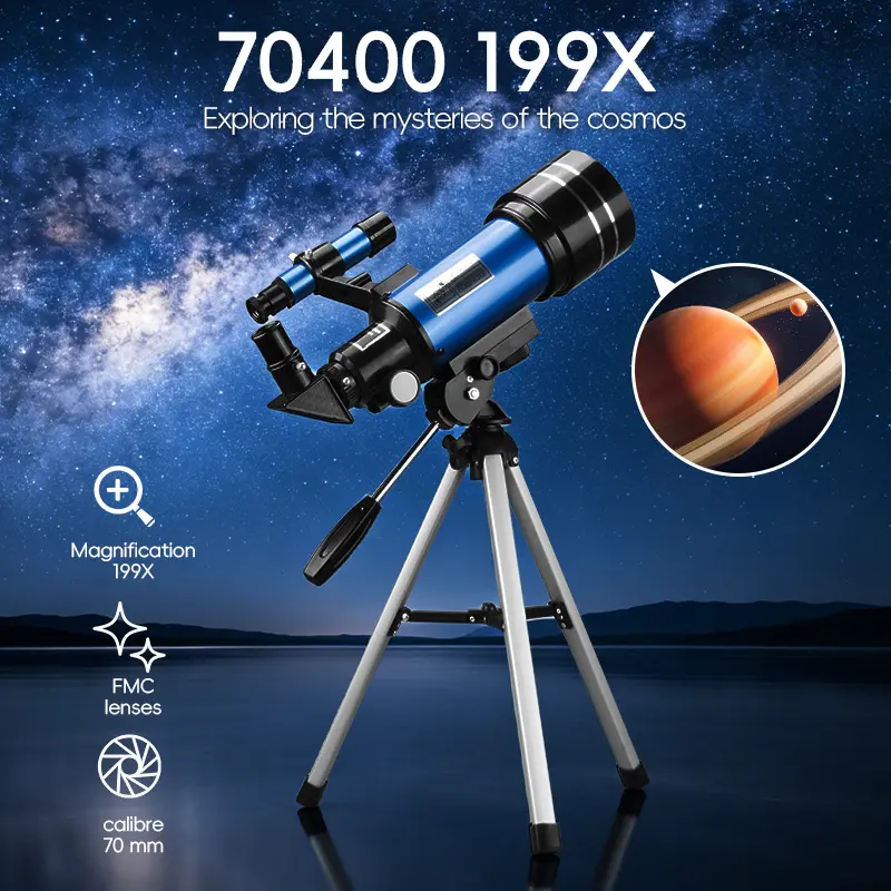 Telescopes For Beginners—General (Adults), Portable Astronomical Telescopes (20X–199X) with Fully Multi-Coated Optics, 70MM Aperture 400MM Refracting Telescope for Moon Viewing, Saturn Viewing; Gifts for Astronomy Beginners with Phone Adapter