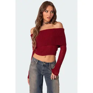 Lili fold over knit top Lili fold over knit top