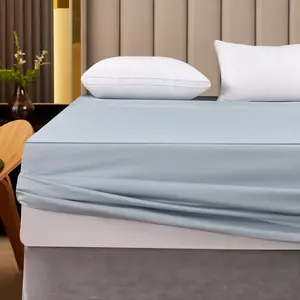 [Outlets] Long-staple Cotton Fitted Sheet, Misty Blue