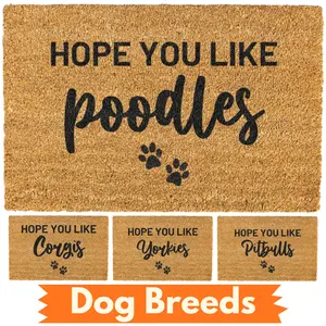 Hope You Like Poodles Doormat, Corgi, Yorkie, Schnauzer, Dog Breed, Funny, Decorative Mat, Coir, Welcome Mat, Non-slip, Indoor, Outdoor