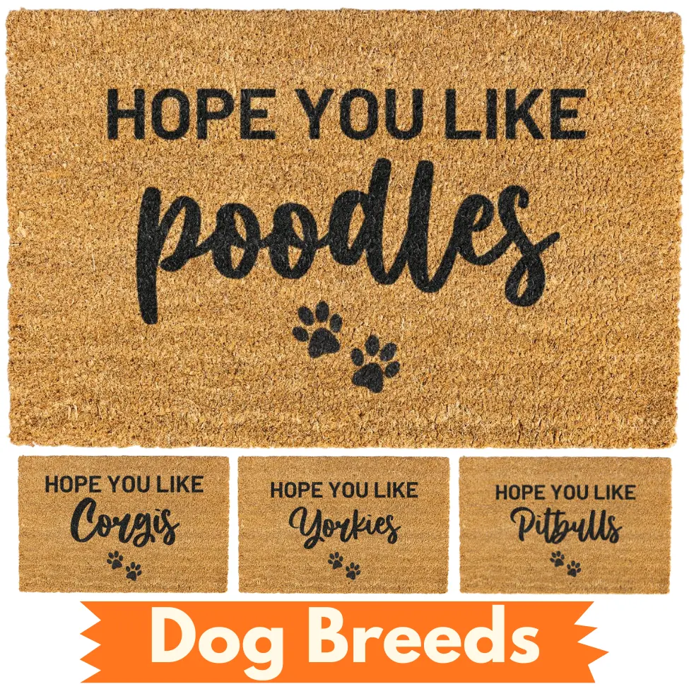 Hope You Like Poodles Doormat, Corgi, Yorkie, Schnauzer, Dog Breed, Funny, Decorative Mat, Coir, Welcome Mat, Non-slip, Indoor, Outdoor