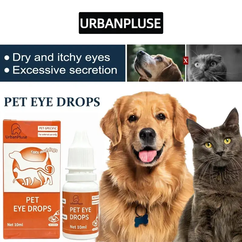 URBANPLUSE PET Eye Wash For Pets - Gentle Daily Cleansing Drops For Tear Stains & Discharge In Cats & Dogs - Suitable For All Pet Types
