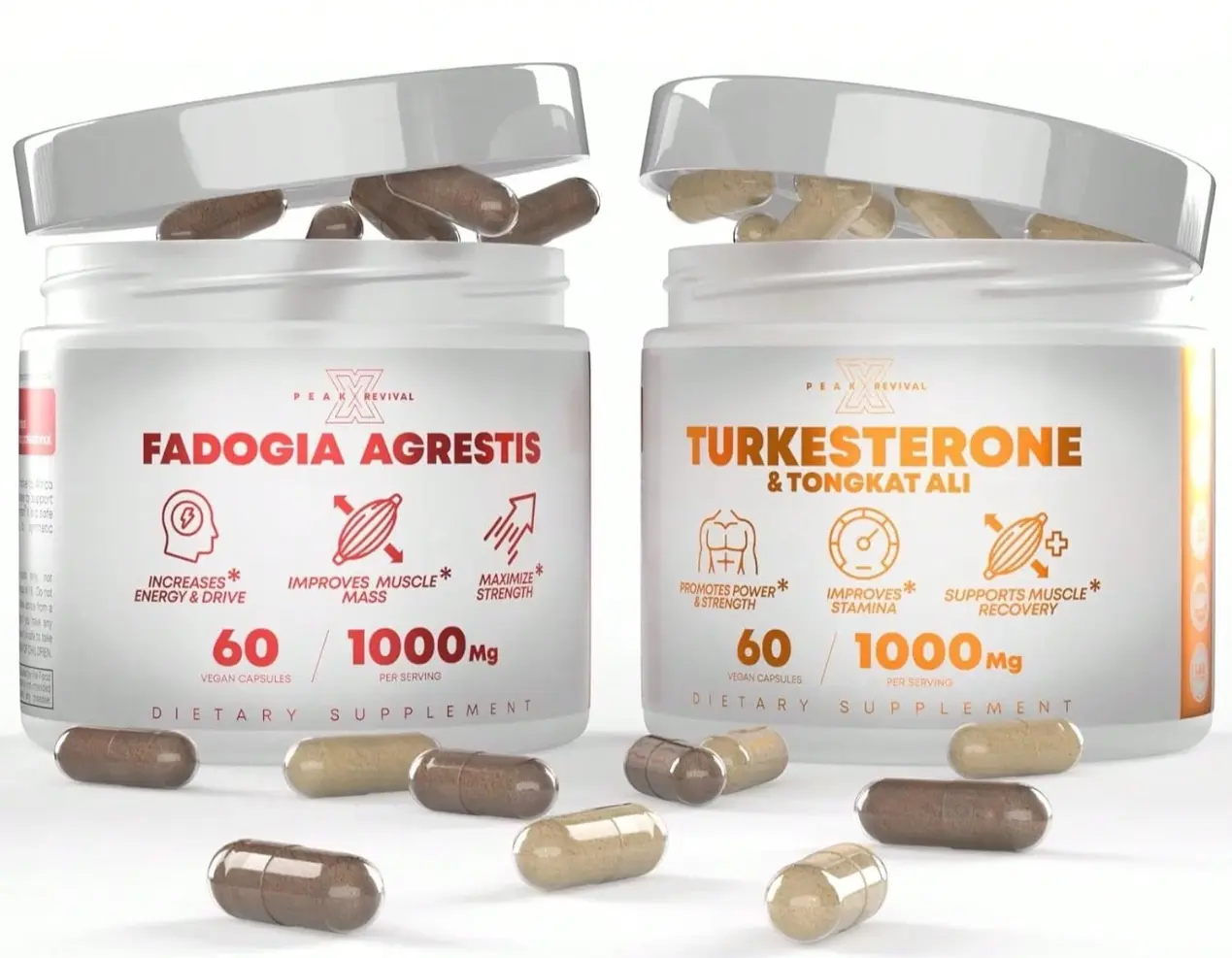 Natural Men's Supplement Stack Testosterone Booster for Men – Turkesterone, Tongkat Ali With Fadogia Agrestis | Pre-Workout, Post-Workout Recovery, Strength Support – 120 Capsules