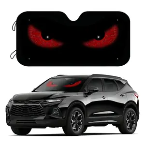 Universal Car Windshield Sunshade with 4 free suction cups included Evil Eyes Foldable Sun Shield Blocks UV Rays Keep Vehicle Cool - 55.12*27.5 inch