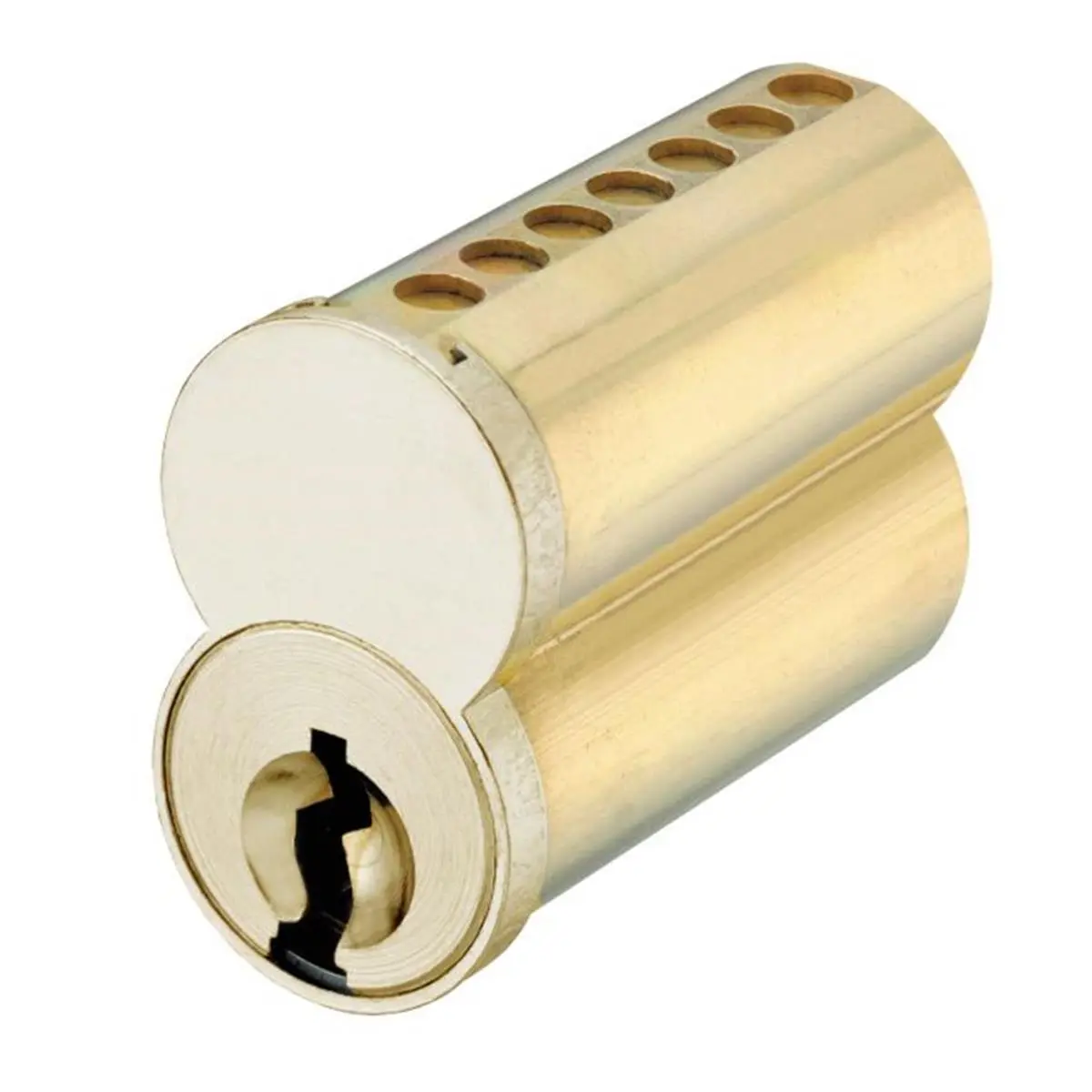 Satin Brass 7-Pin Uncombinated Small Format Interchangeable Core - B Keyway, Clip Retainer, A2 Pinning System, 65536 Unique Keying Options, Solid Brass Construction for Locksmiths (Tools & Hardware), 65,536 Unique Keying Options