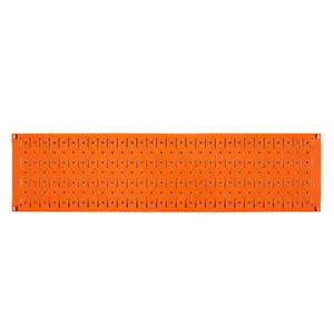 8in x 32in Horizontal Orange Metal Pegboard Tool Board Panel