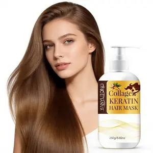 250g keratin hair mask with natural hair-care ingredients, enriched with avocado oil, castor oil, and rosemary to help reduce dryness, deeply nourish, and care for your hair, suitable for all hair types.