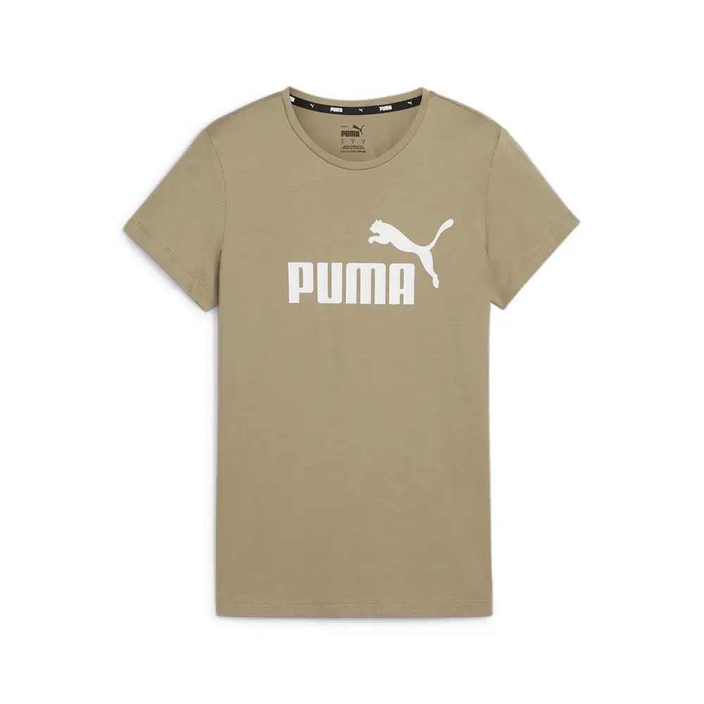 PUMA Womens Essentials Cat Logo Crew Neck Short Sleeve Casual Tops Casual - Beige