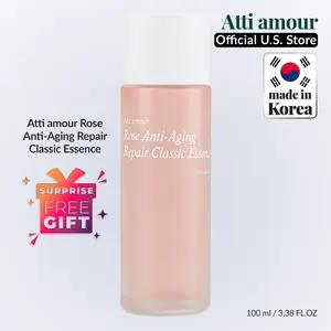 BOGO Atti Amour Facial Essence, Skin Barrier Care, Soothing Rose Ferment & Peptide Complex, Hyaluronic Acid & Collagen, Hydrating, Anti-Aging, Sensitive Skin Care